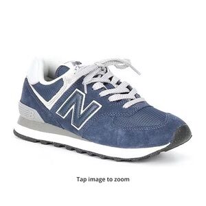 Navy Women's 574 v3 Suede Retro Lifestyle Sneakers